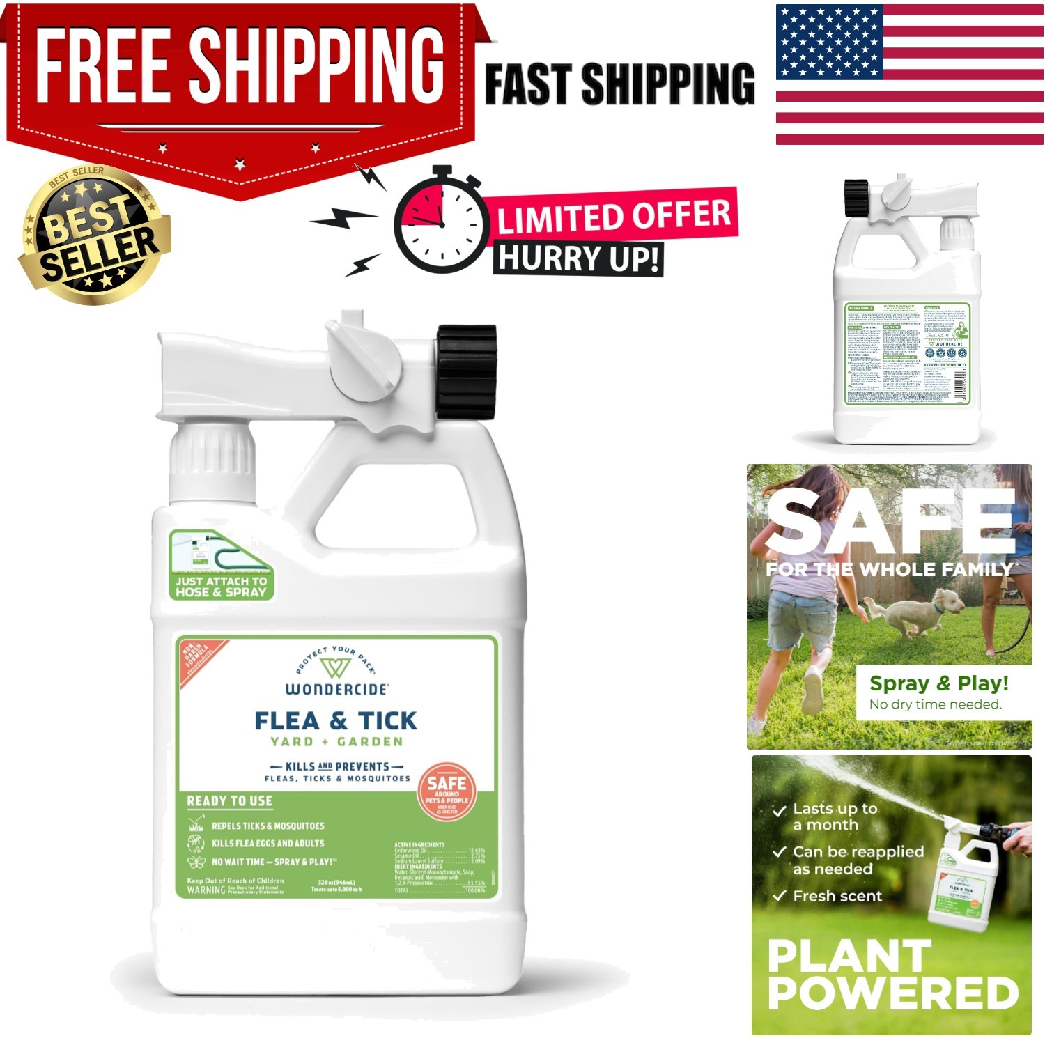 Ready to Use Flea, Tick, and Mosquito Yard Spray with Natura
