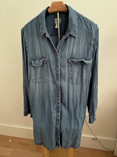 Chico's Damen Jeansblau Tencel Button Down Bluse/Timic Gr. 3 XL
