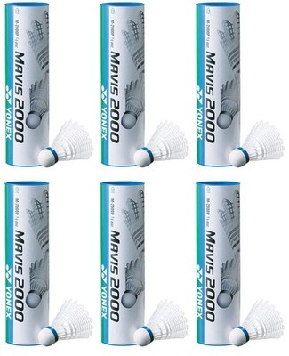 YONEX Badminton Shuttlecocks, Mavis 2000P (Nylon + Natur Kork) M-2000P