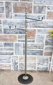 Vintage Silver Metal 4 Rack Towel Tie Purse Hanging Bag Store Display