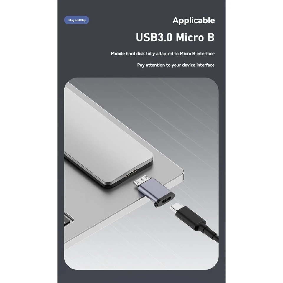 Micro-B Male to Type C Female Adapter Type-C USB3.0 Micro-B Connector for8102 - Image 4 of 4