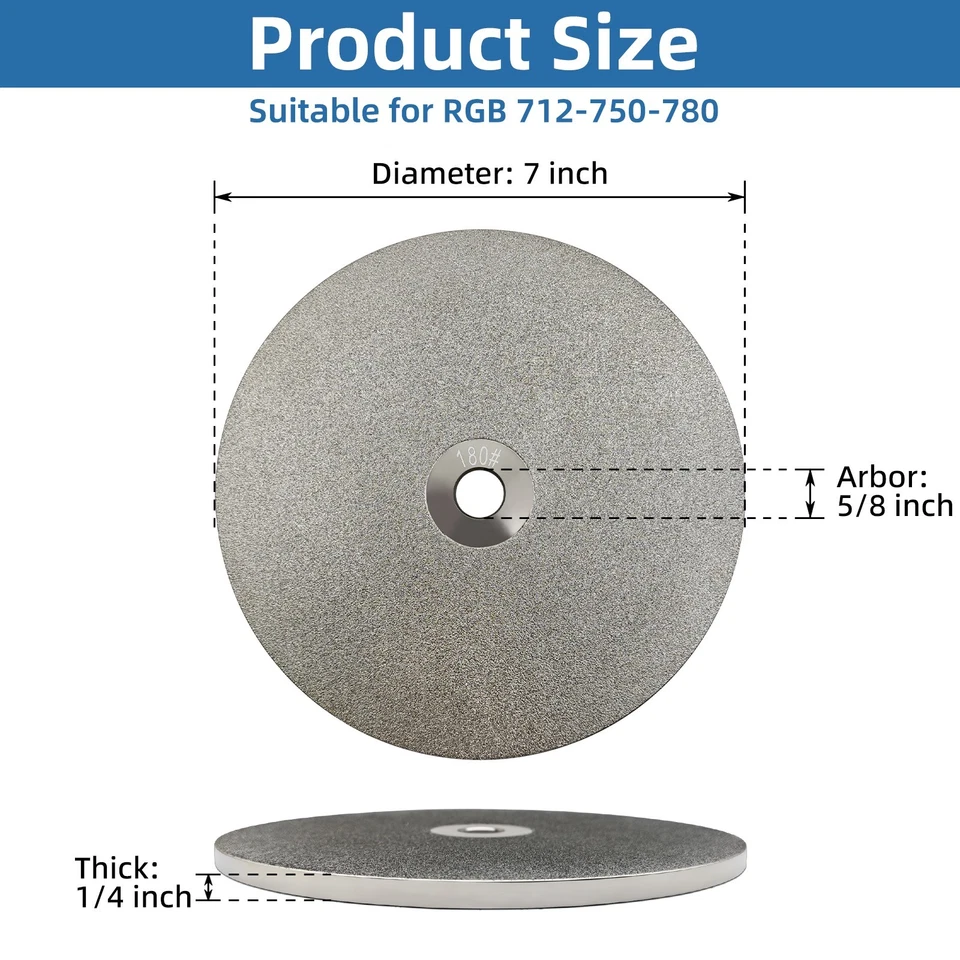 7 inch CBN Grinding Wheel for RBG 712, 750 Blade Sharpener, 80/180 Grit - Image 2 of 4