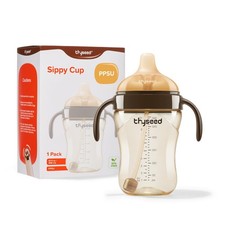 Thyseed Spill-Proof Weighted Straw Sippy Cup, Baby Transition Trainer, Soft S...