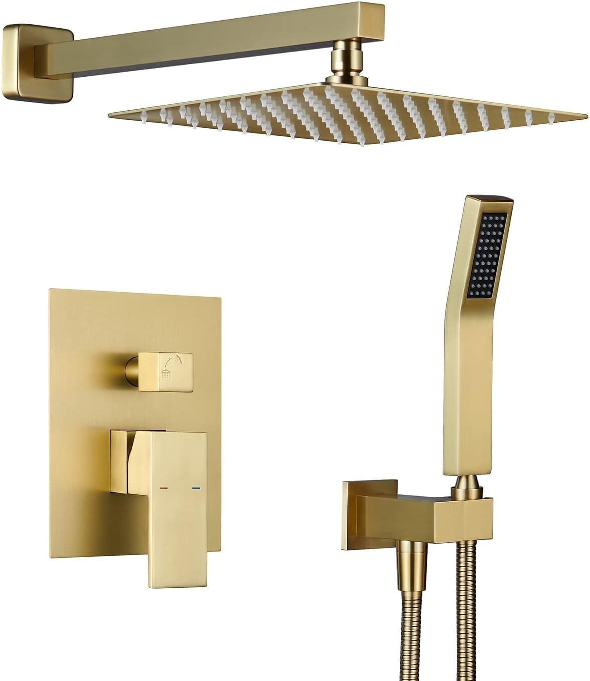 Brushed Gold Shower Faucet Set 12