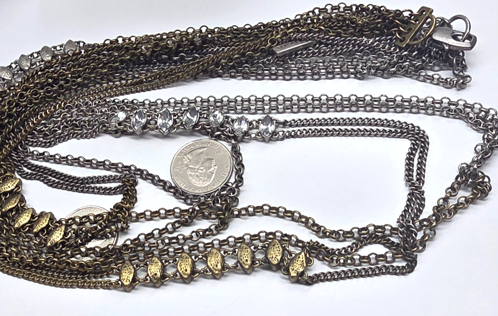 Signed BCBGeneration Mixed Metals Rhinestone Mult… - image 3