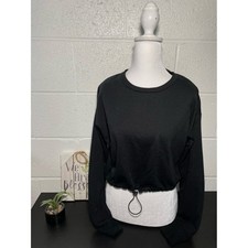Rue21 Black Long Sleeve Drawstring Hem Sweatshirt