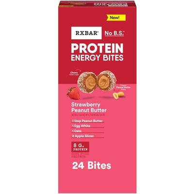 Protein Energy Bites, Gluten Free Protein Balls, Strawberry Peanut Butter, 21.1O