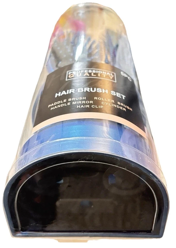 Juego de 5 Cepillos de Pelo Calidad Profesional AZUL Paleta Rodillo Cepillo Espejo Foto 2 de 4