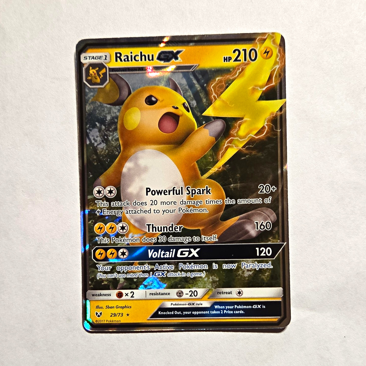 The Pokémon Company Raichu GX 29/73 Shining Legends Ultra Rare Holo ENG 210HP
