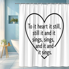 Cute Black Heart Shower Curtain for Bathroom Decor