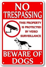 Beware Of Dog Sign No Trespassing Dogs Yard Tin Metal Signs Dog Warning For Fenc