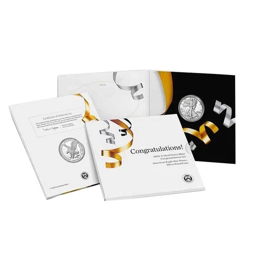 2023-W $1 1-oz Proof American Silver Eagle Congratulations Set Box, OGP, &