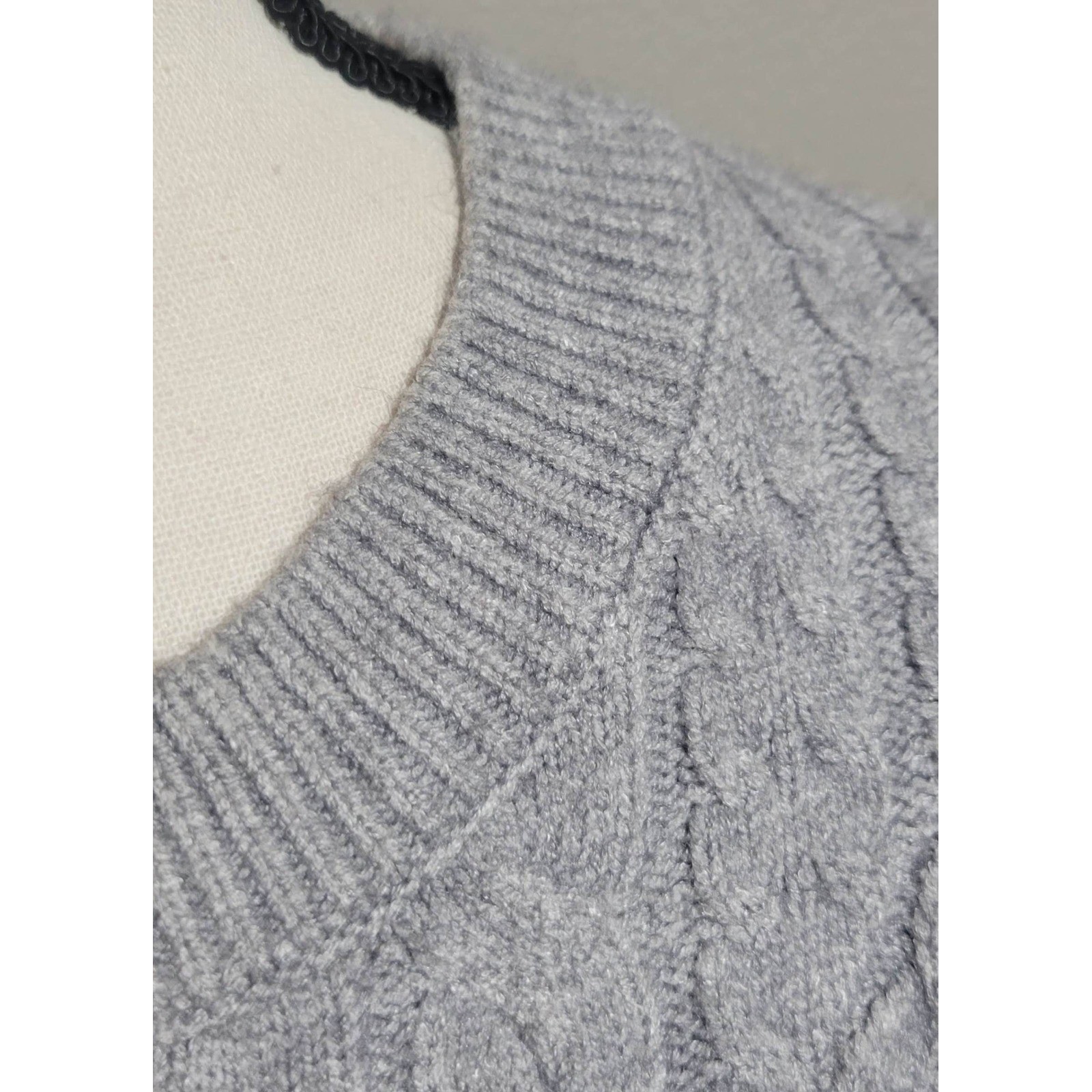 Evolution Cable Knit Gray Sweater - image 7