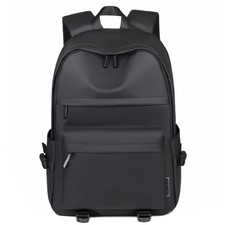 Black School Backpack Women Men, Waterproof Lightweight Small Backpack 15.6 I...