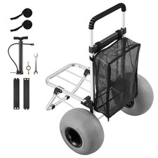 Uimoso Beach Cart with 12" Sand Wheels and Adjustable Handle for Easy Transport