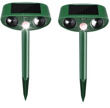 2 Pack Solar Animal Repeller Outdoor, Cat Deterrent with Ultrasonic Flashin...
