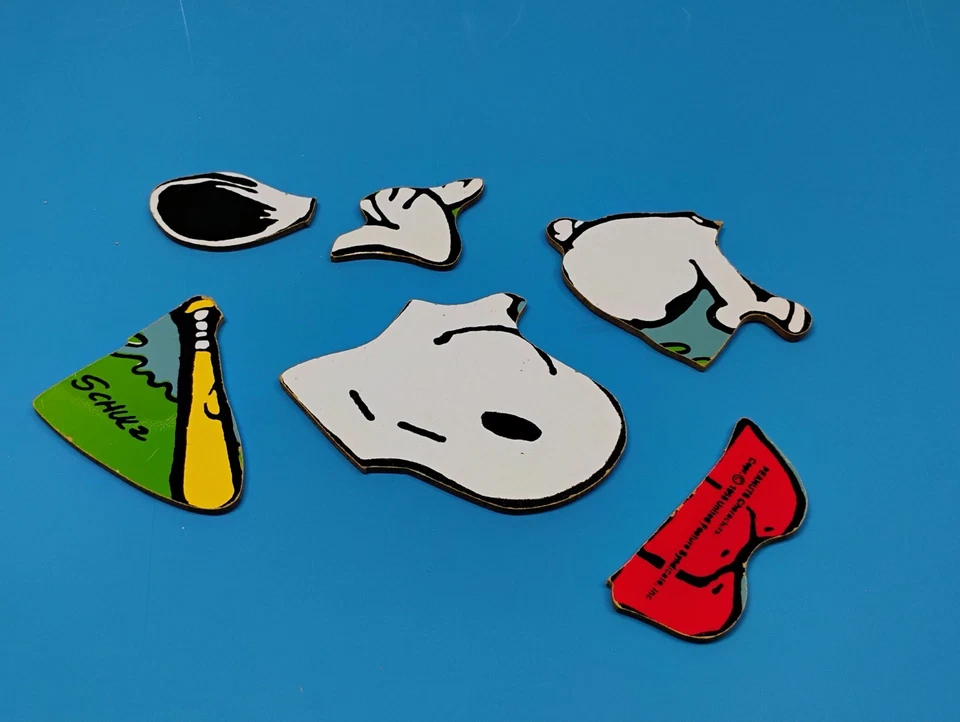 Vintage Playskool Peanuts Snoopy Superstar Baseball Wood Wooden Puzzle Made USA - Image 3 of 4