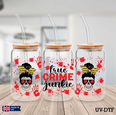 Spooky UV DTF Aufkleber - 16oz Libbey Dose Glasfolie yd499