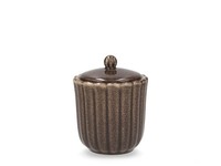 H&H Zuckerdose Lotus In Steingut Farbe Brown Cc 310