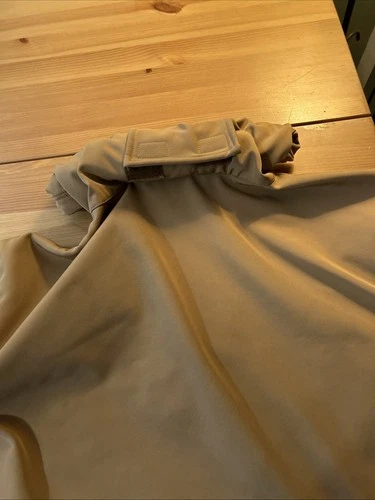 TACVASEN? Mens Medium Tactical Soft shell Fleece Carmel Coat With Flag Patch image 9