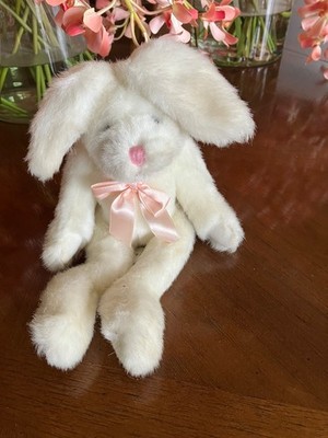 Sasco Inc Kellogg Co 1997 White Bunny Rabbit Plush Stuffed Toy Pink Bow 12 ''  in