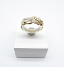 9ct Gold Ring Diamond Band Hallmarked 1.8 grams 7mm Size M 1/2 with Gift Box