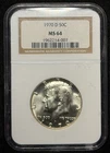 NGC MS 64 1970 D Kennedy Half Dollar 50C Silver Coin -007