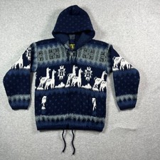 Tejidos Ruminahui Alpaca Wool Full-zip Hooded Sweater Youth Size 6 Preowned