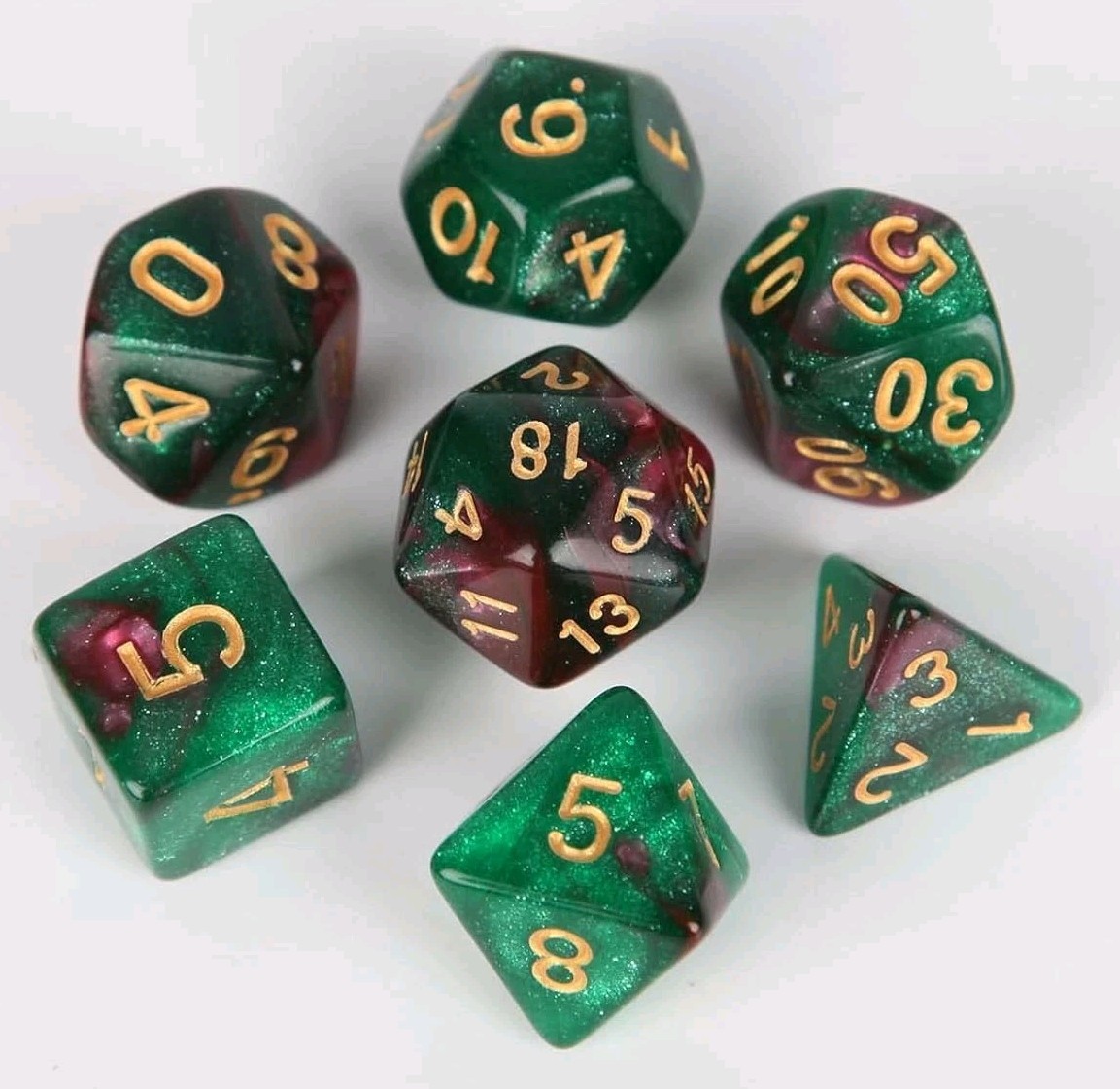 Набор из 7 предметов Nebula Space Glitter Многогранные акриловые кости Набор ролевых игр D - D 1990₽