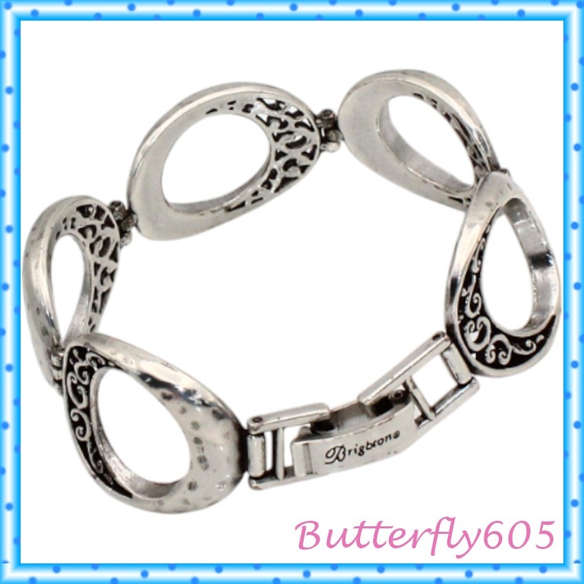 Brighton Eclipse Silver Retired Hammered Fold Ove… - image 5