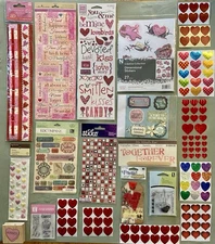 Lot of Various Love Valentine Stickers & Stamps! K & Co, Sticko, Heidi Grace Etc