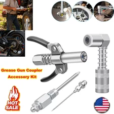 Grease Gun Coupler Accessory Kit with Hose Needle 90° Adapter Needle Tips Steel