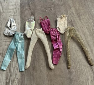 Lot 80s Barbie Doll Clothes Vintage Fashions Bodysuits Tights Metallic 4 Outfits