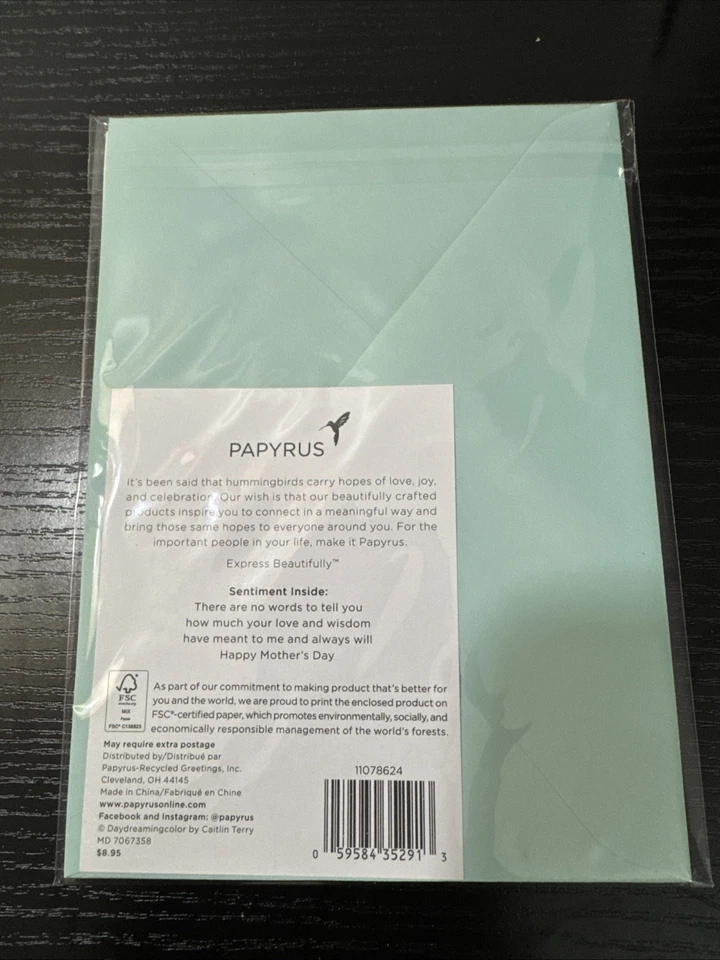 PAPYRUS MOM EMBROIDERY MOTHER'S DAY COLORFUL CARD NEW - Image 2 of 3