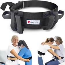 Gait Belt for Seniors 300Lbs - Transfer Belt with 6 Handles & Quick Release Buck
