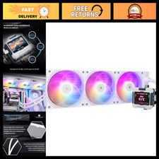 360mm AIO CPU Liquid Cooler with ARGB, IPS LCD Screen, AM4/AM5/LGA1700, White