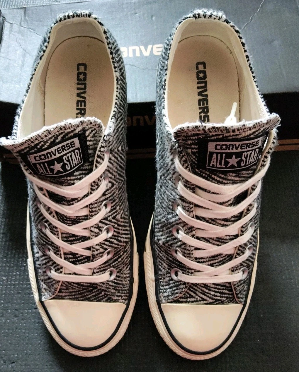 Scarpe da ginnastica Converse All Star taglia UK7 EU40 usate scarpe da ginnastica nere tessuto buone!