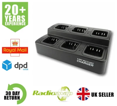 RADIOSWAP SIX BAY CHARGER FITS MOTOROLA DP2400 DP3400 DP4400 DP4600 DP4800 TWO WAY RADIO
