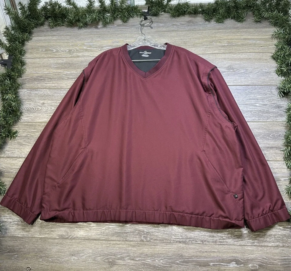 GRAND SLAM Jacket Size 2XL, XXL Men’s V-neck Pullover Windbreaker Maroon Red - Image 3 of 4