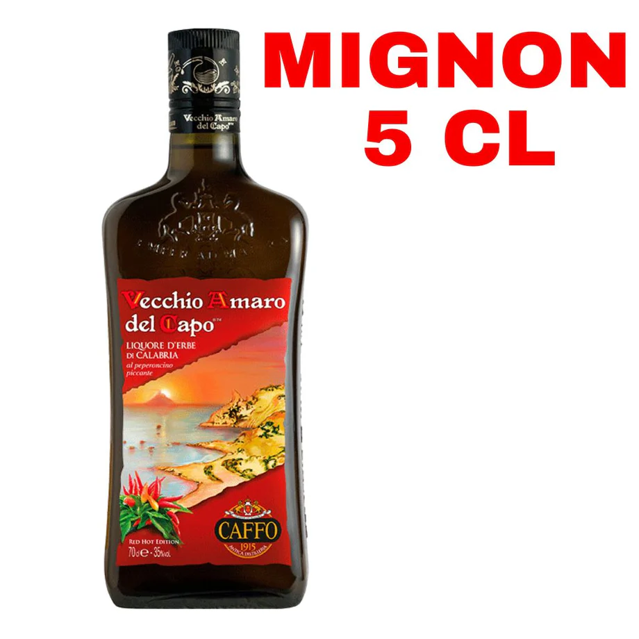 VECCHIO AMARO DEL CAPO MIGNON RED HOT 5CL PICCOLO SMALL DA COLLEZIONARE