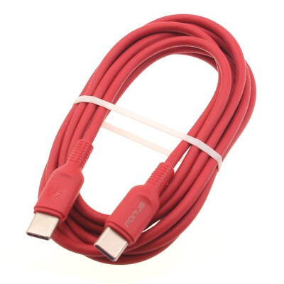 USB-C to Type-C Red 6ft Long Cable PD Fast Charger Cord Power for Cell Phones