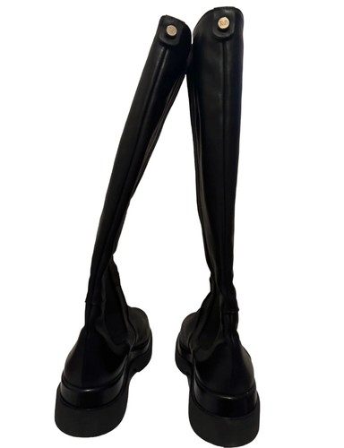 Russell Bromley Größe 4 37 Schwarz Leder Kniehoch Chunky Stiefel Militär Damen - Bild 15 von 24