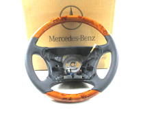 Original NEU Mercedes W215 W220 Anthrazit Leder Lenkrad Holzausführung BEHEIZT