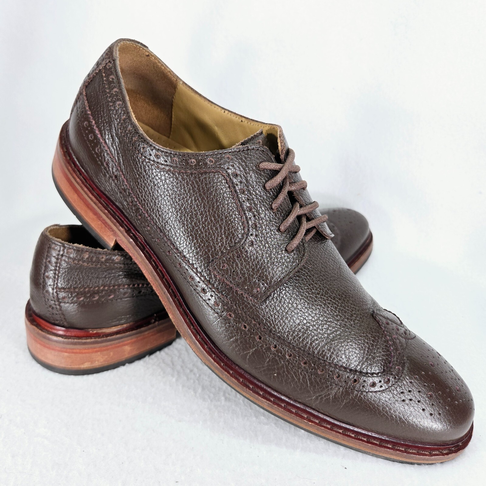 SAOLA Scarpe Cole Haan uomo 11 5 pelle marrone Williams punta alare brogue Oxford Derby