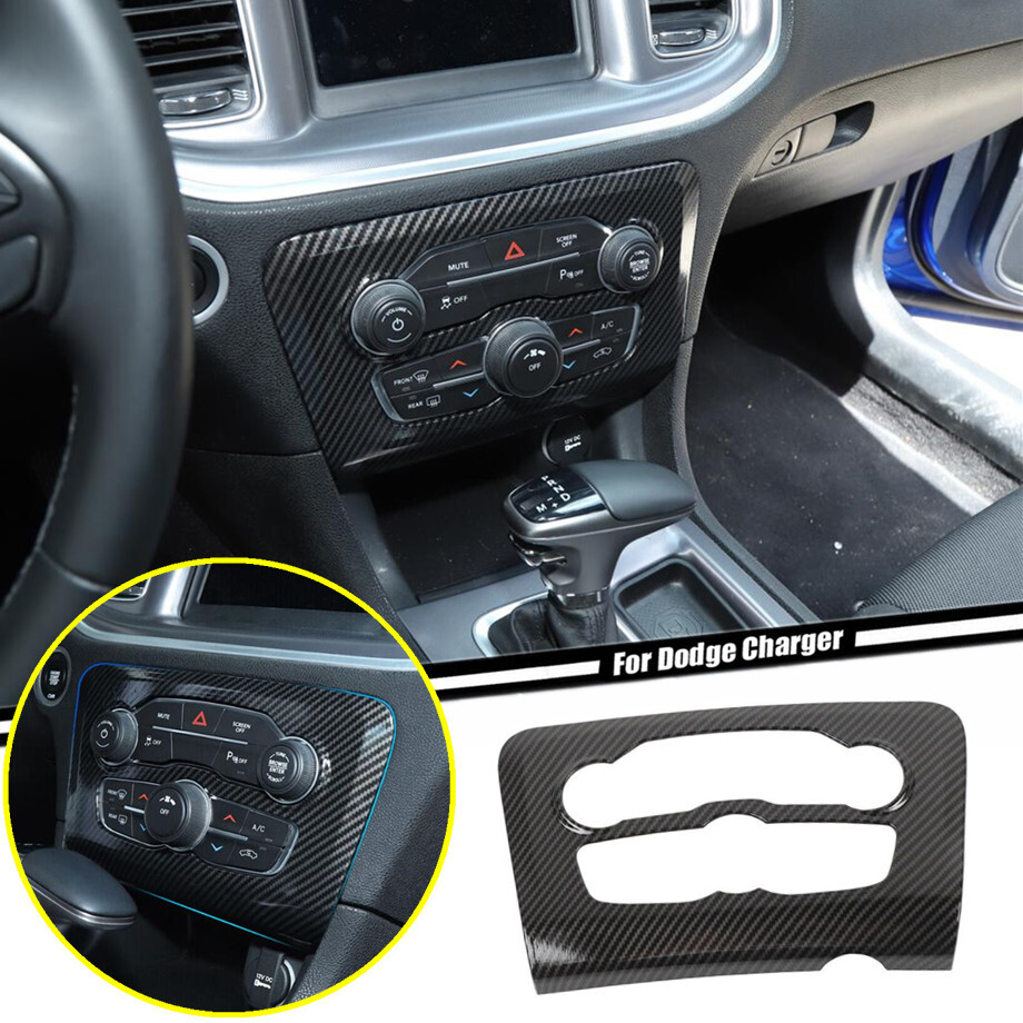 For 2015-2023 Dodge Charger Carbon Fiber Air Conditioner Switch Panel Cover Trim