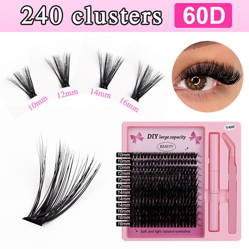 Indywidualny zestaw rzęs 240/144 szt. Curl Clusters Zestaw rzęs Diy Rzęsy K - Zdjęcie 22 z 23