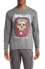 Metallica Men's Officially Licensed Vertigo Vintage Wash Long Sleeve Tee T-Shirt