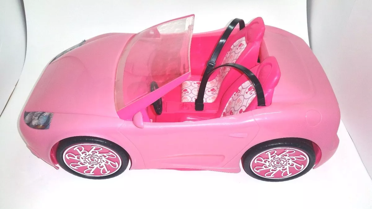 PINK CONVERTIBLE BARBIE CAR VERY GOOD CONDITION WITH ALL STICKERS