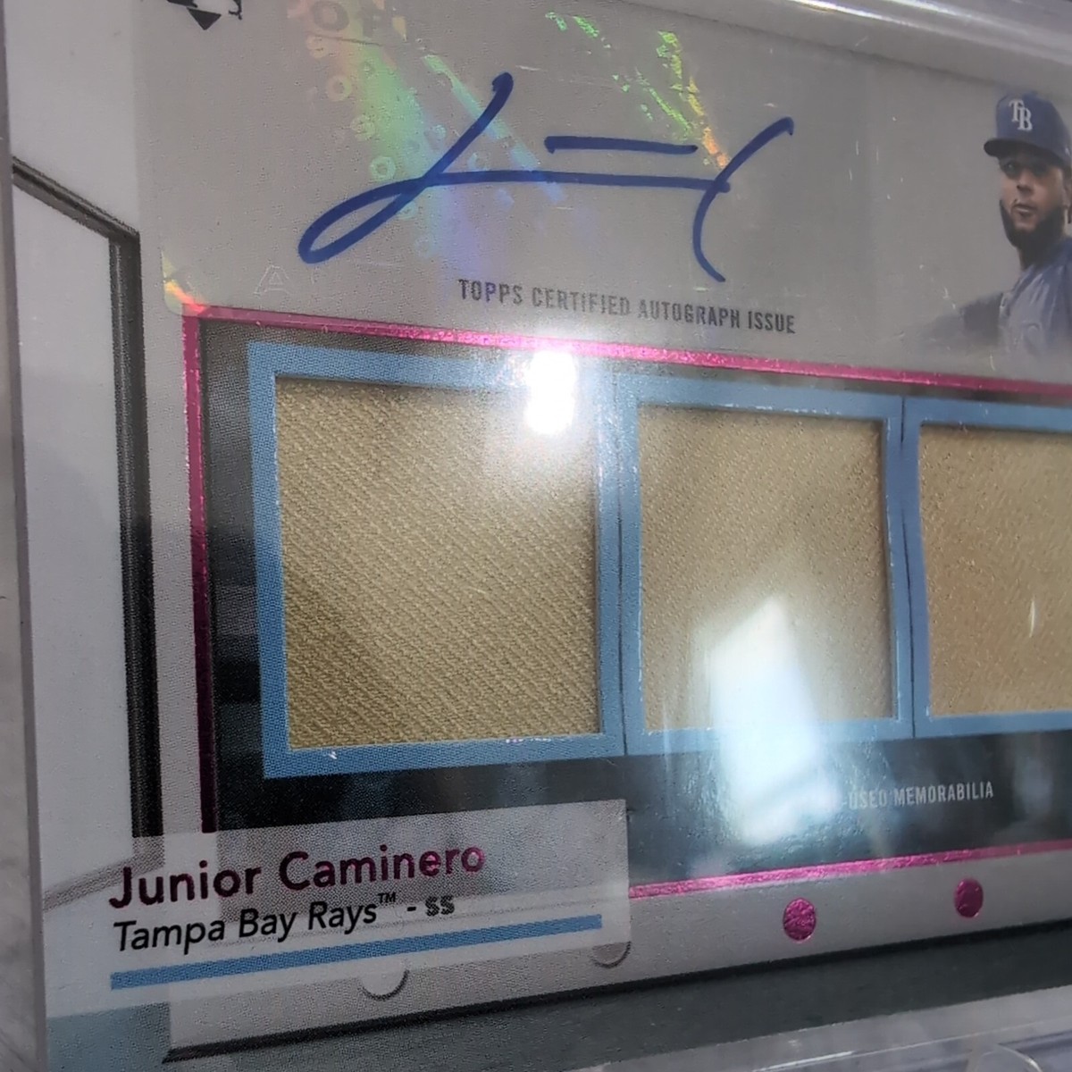 2024 Topps Museum Collection Junior Caminero Triple Relic Auto /99 