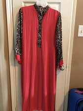 Indian Pakistan Deisgner Linen Printed Long Kurti /Kameez